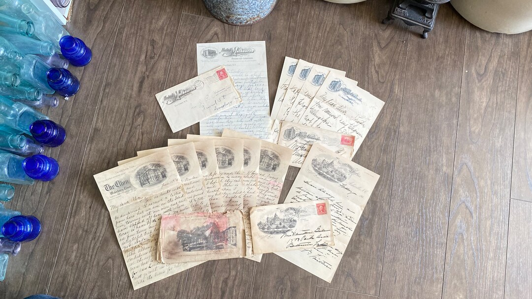 set-of-4-hotel-stationary-vintage-letters-personal-handwritten-typed