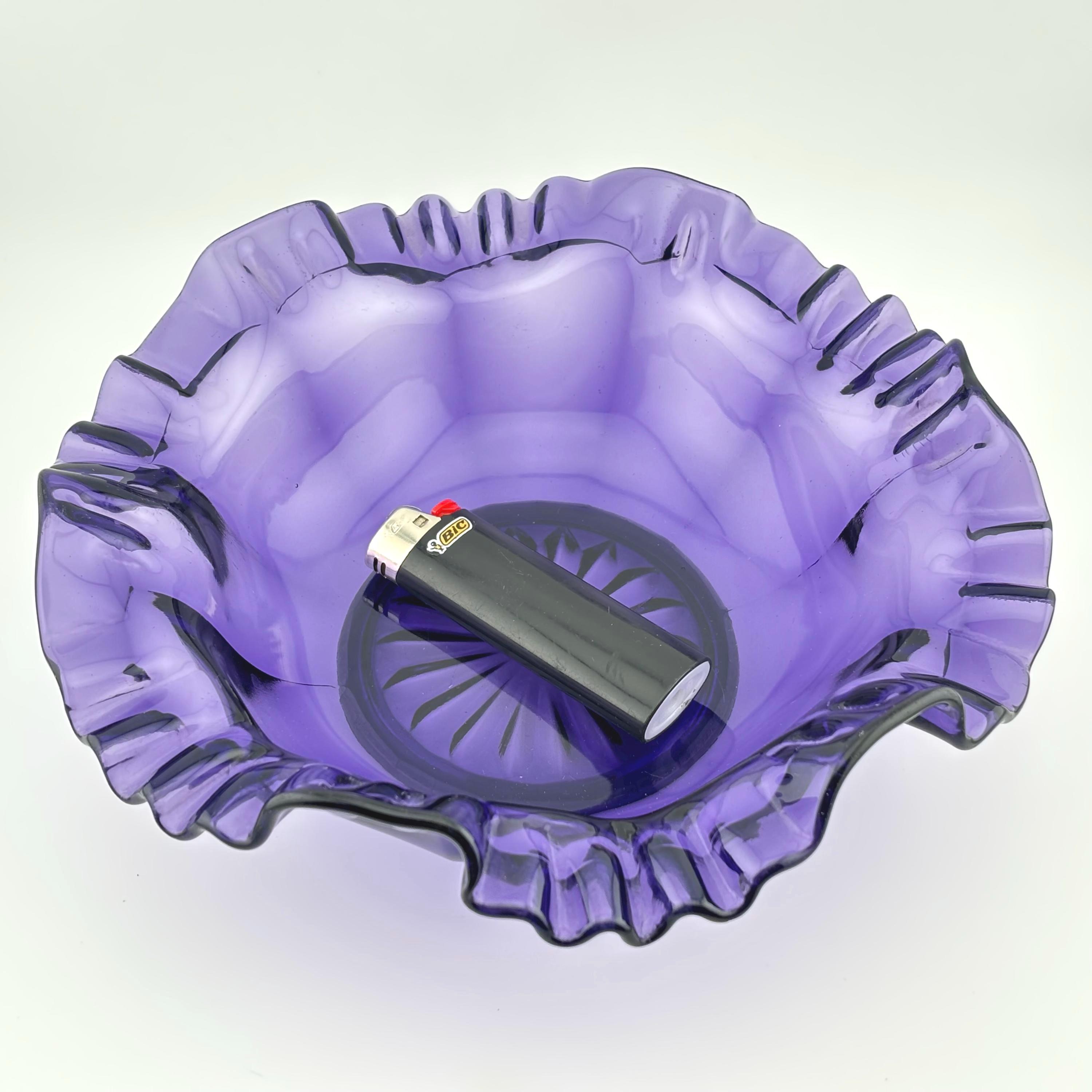 超貴重！1900年代～アメリカアンティーク パープル紫色ガラス　ケーキスタンド 超貴重！1900年代～アメリカアンティーク パープル紫色ガラス