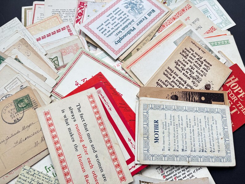Notes 1900s 5 Antique Postcards: 1900s Vintage Ephemera for Junk Journals ...