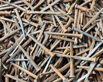 Antique/Vintage Style Square Nails: Rustic 1.25/1.5 Inch Rosehead. Tapered, Crafts, Projects, Woodworking, Decor. Coffin Nails, Blacksmith