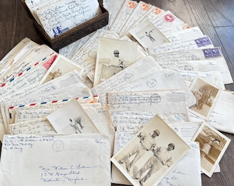 WWII Letters: Soldier to Mother. 1940s Vintage War Correspondence Ephemera. Time Capsules. Historic Collection. Texas,Kentucky. Overseas