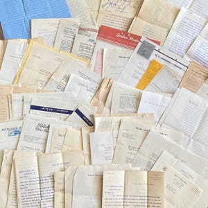 SETS) Antike / Vintage Dokumente- Maschinengeschriebene/Handgeschriebene Briefe.Buchhaltung/Ledgers-Alte Briefe. Umschlagshüllen, Fotos, Werbeköpfe. Ephemera Lots