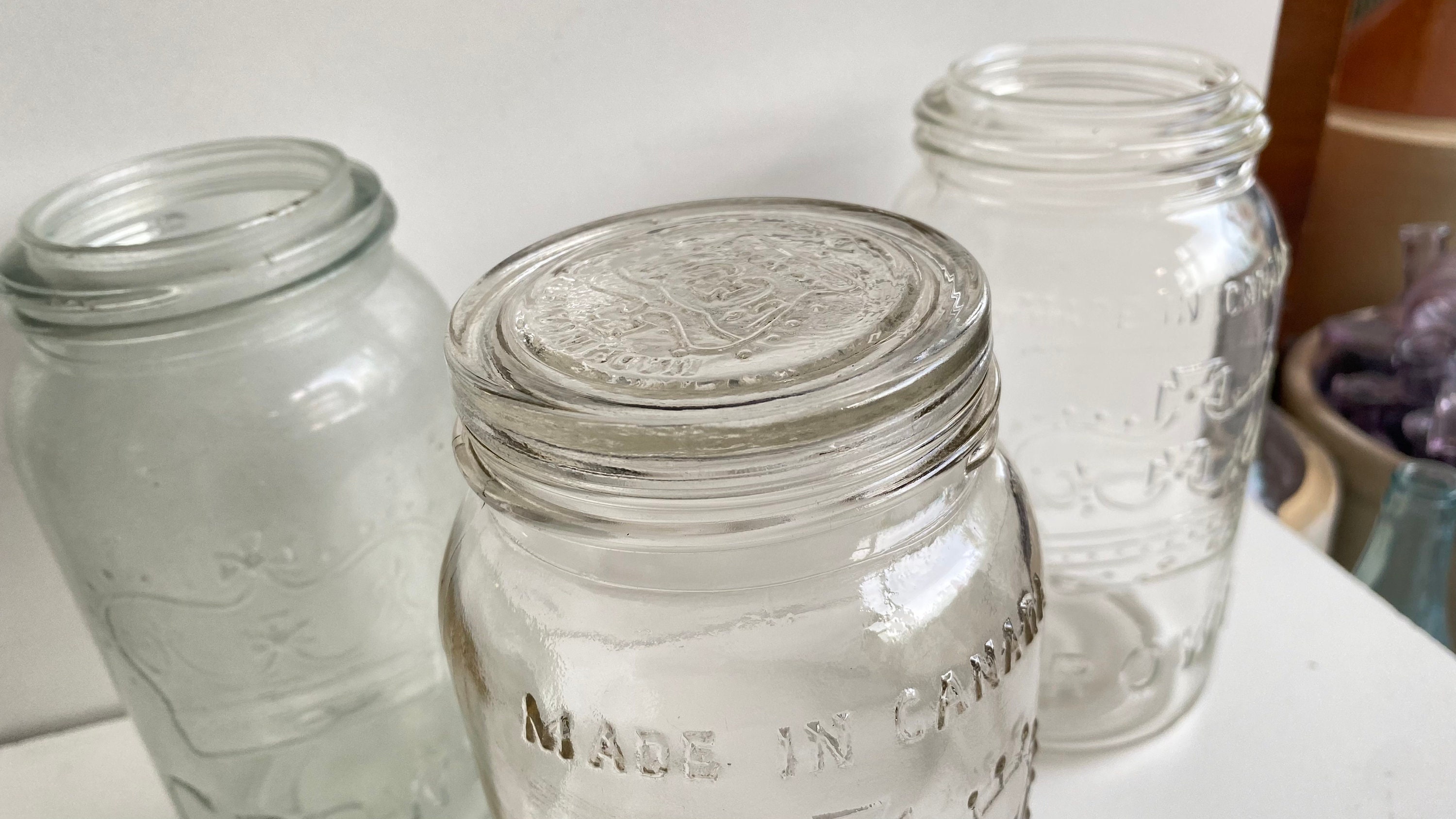 SET OF 6 Vintage Crown Jars 19201930s Glass Mason Food Etsy
