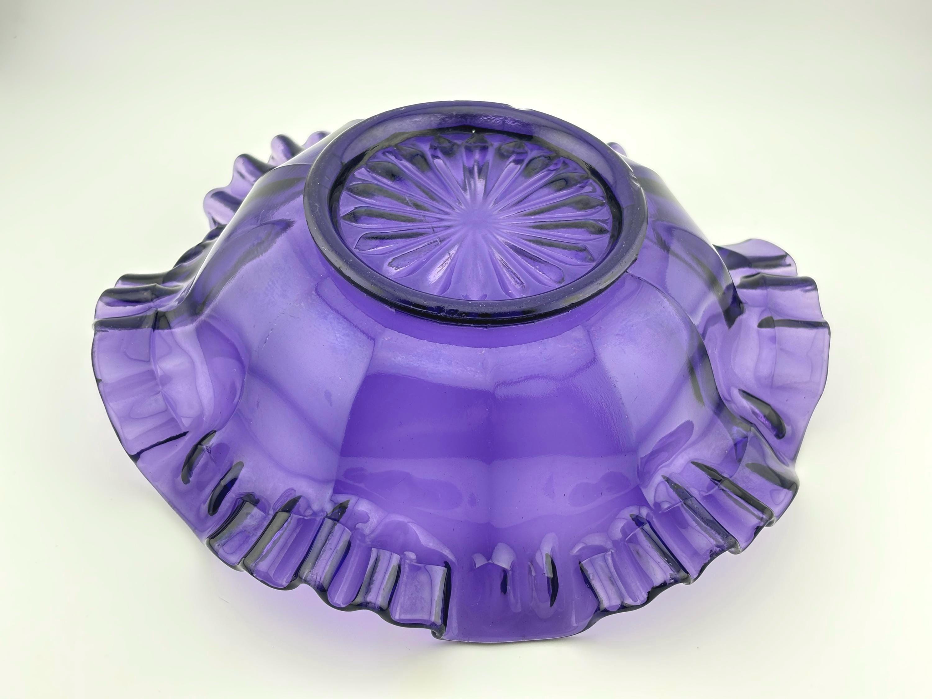 超貴重！1900年代～アメリカアンティーク パープル紫色ガラス　ケーキスタンド 超貴重！1900年代～アメリカアンティーク パープル紫色ガラス