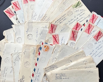 WWII Love Letters: 1940s Vintage War Correspondence Ephemera. Paper Time Capsules