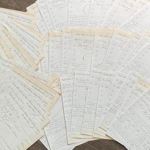Comprobantes de transferencia de material ferroviario antiguos de la década de 1880. Cartas escritas a mano. Ruta Lakeshore y Michigan Southern. Contabilidad/Documentos: cartas antiguas.