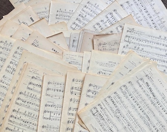 アンティーク/ヴィンテージ楽譜 - 印刷されたページ - 古い紙のシート