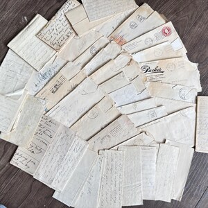 1 Konvolut Antiker Briefhüllen & Briefe. Einzigartiges Vintage Papier Ephemera/Scrapbooking,Journal, Basteln. Handschriftliche Unterschrift, Umschläge