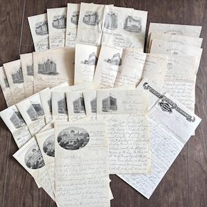 Lote de cartas manuscritas. Hermosos documentos personales antiguos/vintage escritos a mano. Correspondencia. Sellos: Cápsulas del Tiempo de Papel.