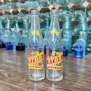 Vintage Star Beverages Soda Bottles - Sudbury Ontario - 1960s Set