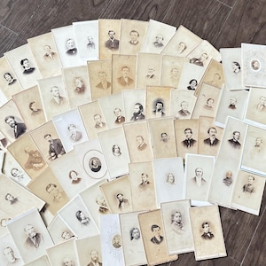 Fotos antiguas. Papel vintage efímero/piezas para scrapbooking de las décadas de 1840 y 1860. Tarjetas de gabinete, CDV, diarios basura, manualidades y arte, notas fotográficas manuscritas.