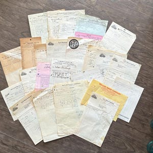 Facturas/Recibos Antiguos. Cartas Manuscritas. Facturas/Encabezados de Factura. Contabilidad/Documentos Antiguos. Álbum de Recortes/Paquete de Efímeras.