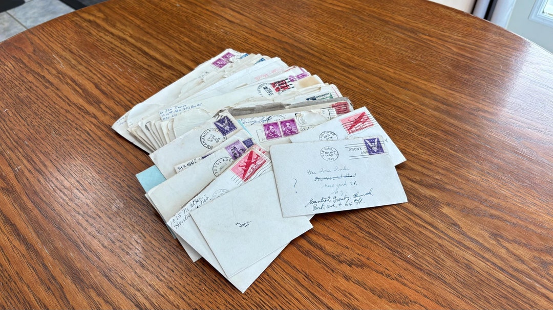 Some Cardsof Document Vintage Letters/cards Personal Handwritten/typed Documents. Stamped ...