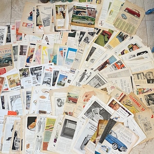 Anuncios antiguos. Páginas de revistas de principios de los años 1900 a los 60, anuncios, historias. Lote de antigüedades. Revistas y artículos de manualidades. Cartas antiguas. Productos y servicios.