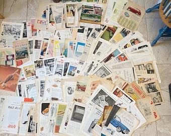 Stora annonser för vintagetidningar 1900-1960-talen: Ephemera-partier för dagbok