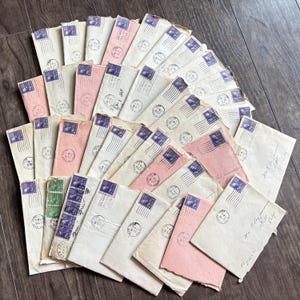 5 Cartas de Amor - 1939. Documentos personales manuscritos antiguos/vintage. Correspondencia. Sellos/Sobres - Cápsulas del Tiempo de Papel. Libros. Historias.