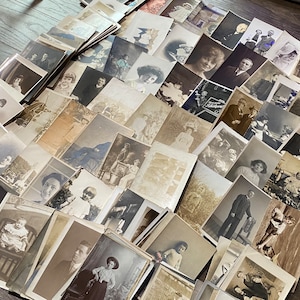 Cartes Postales Anciennes Avec Photo Années 1890-1920. Pièces de papier éphémères/scrapbooking vintage. Carte de cabinet, CDV, journal indésirable, travaux manuels - RPPC manuscrits