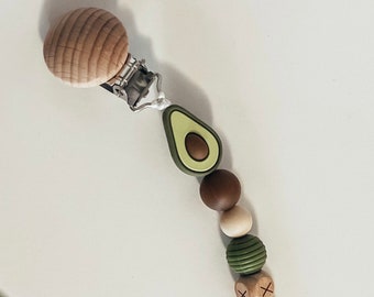 Avocado customizable pacifier clip