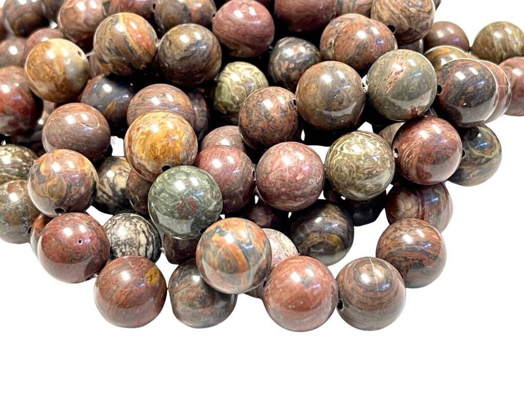 16mm Mix Agate Jasper beads, Green Brown Orange Gemstone Beads, Round Facet  Cut, Loose Beads, Natural Stone, Full 15 inch Strand, 24 Beads