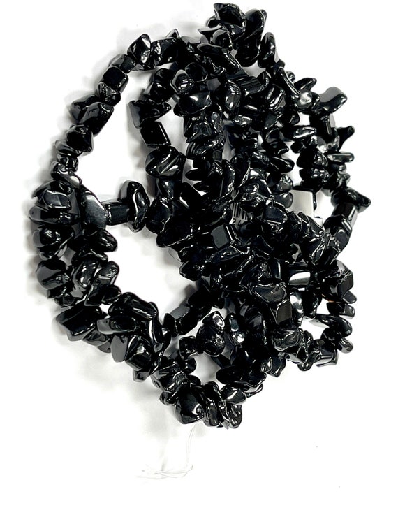 Natural Black Onyx Gemstone Chips Beads Approximately 6mm AAA - Etsy