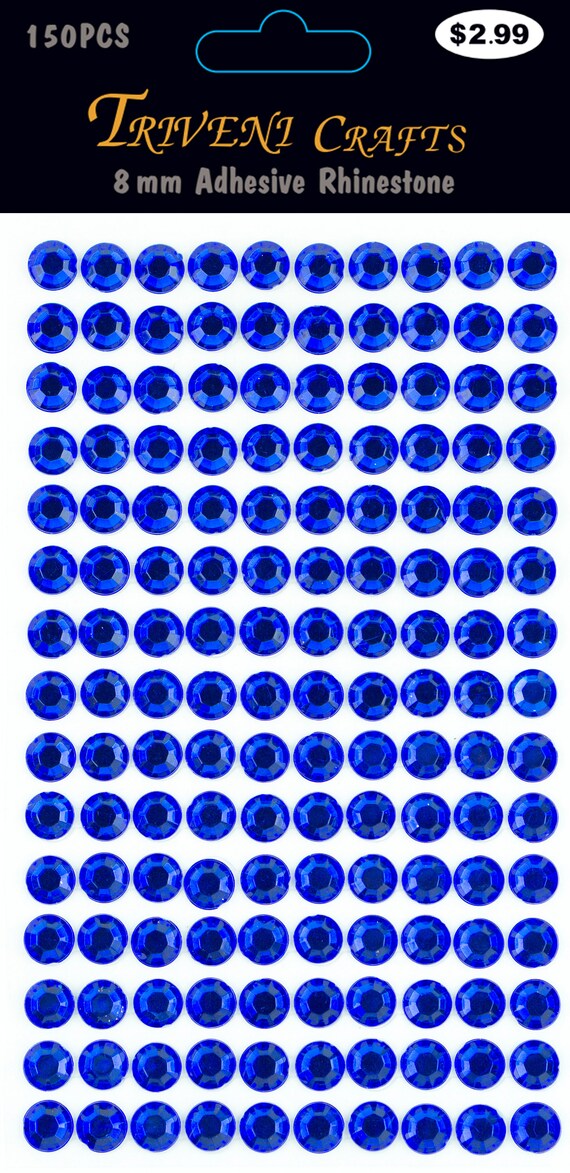Self Adhesive Navy Blue Rhinestone Gems Sticker Strips 3mm 4mm 5mm