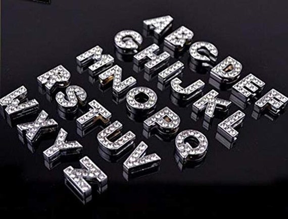 Slider A to Z Individual Alphabet Letter Charms 8 Mm Rhinestone