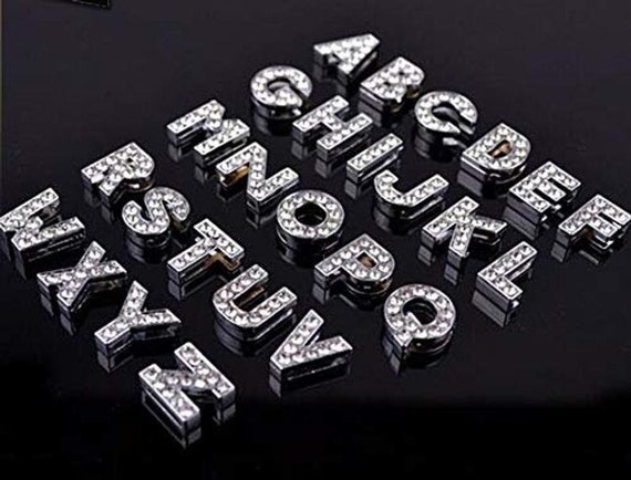 A to Z Individual Alphabet Letter Charms, 8 mm Rhinestone Alphabet Charms  Letters Wholesale Charms Letter Single Letter For Jewelry Making