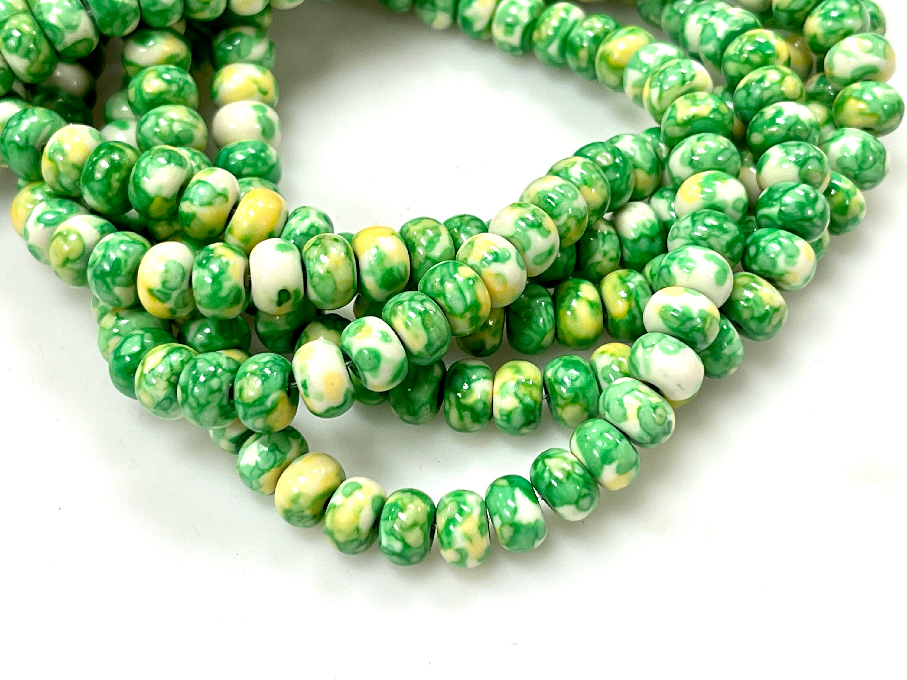 Rain Jasper Green Jasper Gemstone Beads Rondell 6mm 8mm Etsy