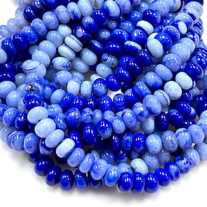 8mm Dendritic Opal 2mm Large Hole Faceted Rondelle Bead Set of 10