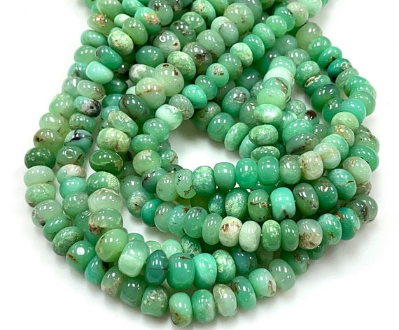 AAA Chrysoprase Natural Gemstone Rondelle Shape Beads 18 Long Strand 9-10mm  Green Chrysoprase Gemstone Large Beads for Jewelry Making 