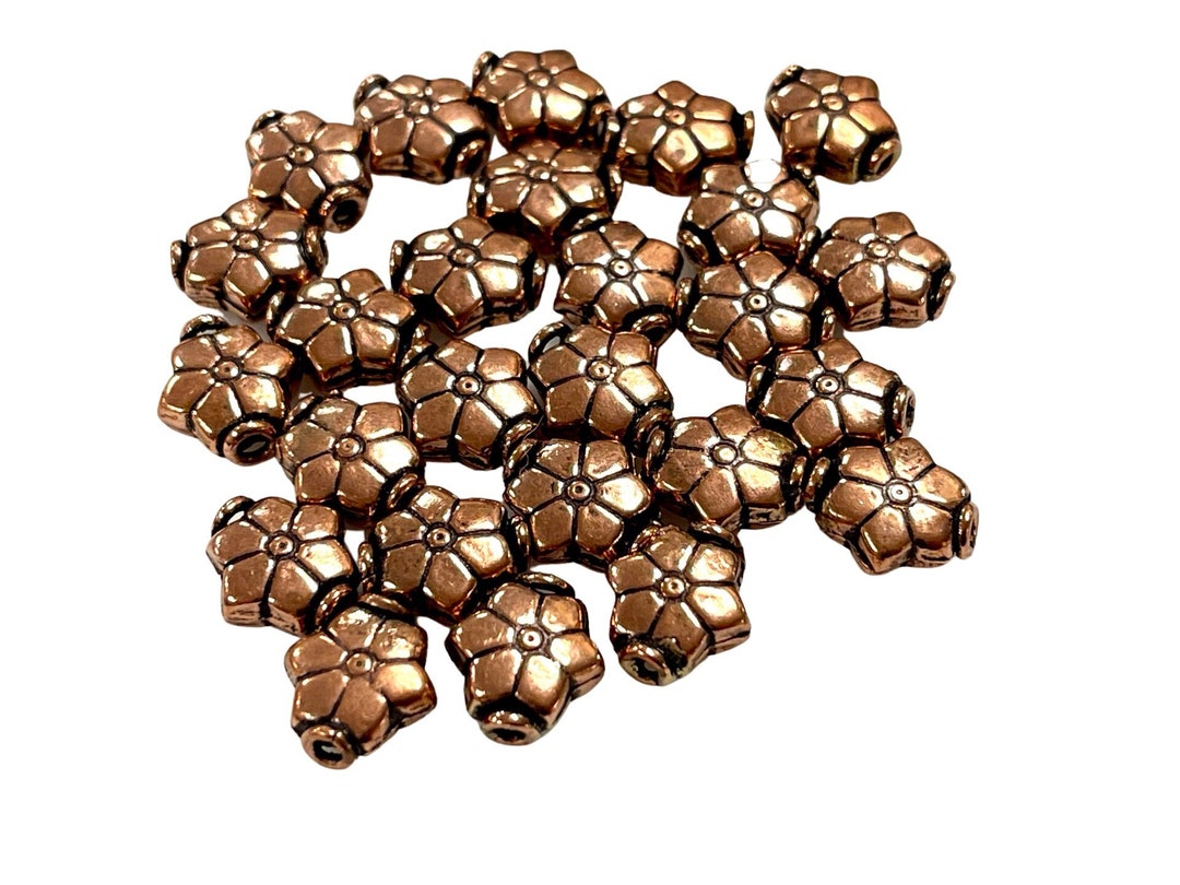Copper Bali Beads, Solid Copper Handmade Beads, Copper Spacer Beads, Oxidized Copper Beads