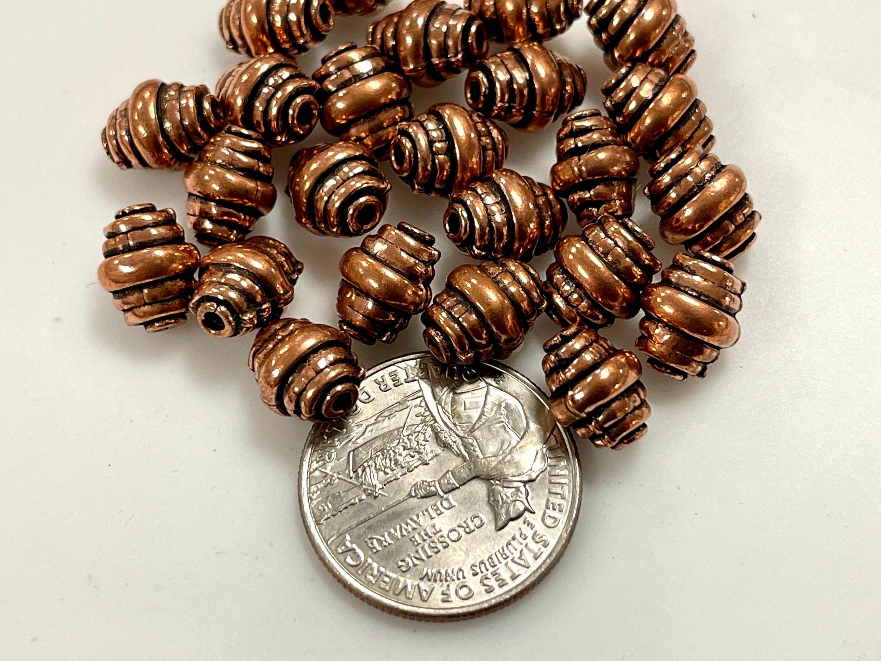 Copper Bali Beads, Solid Copper Beads, Copper Spacer Beads, Oxidized copper  Bead