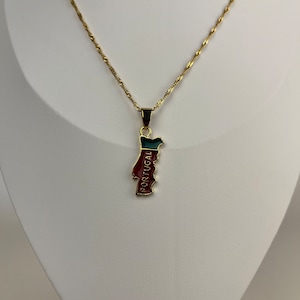 Ketting kaart Portugal met vlag - opruiming