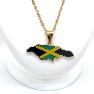 Jamaica kaart met vlag ketting