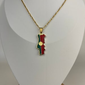 Portugal kaart met vlag ketting