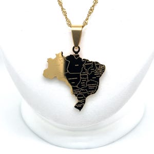 Brazil Map Necklace
