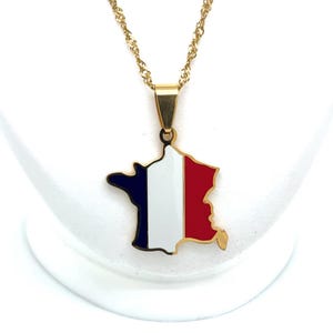 Kaart van Frankrijk met ketting met vlag