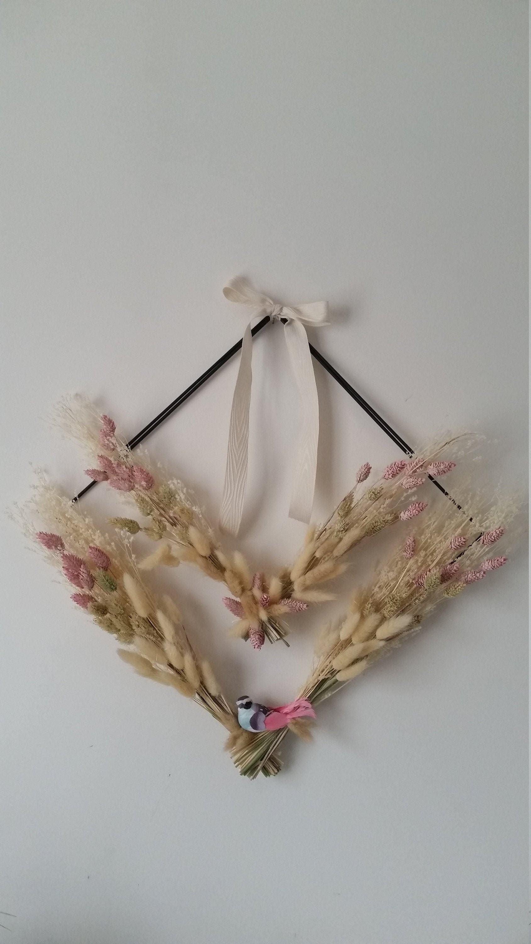 Losanges Fleuris en Métal Noir Lagurus et Chatons Lagurus Chic