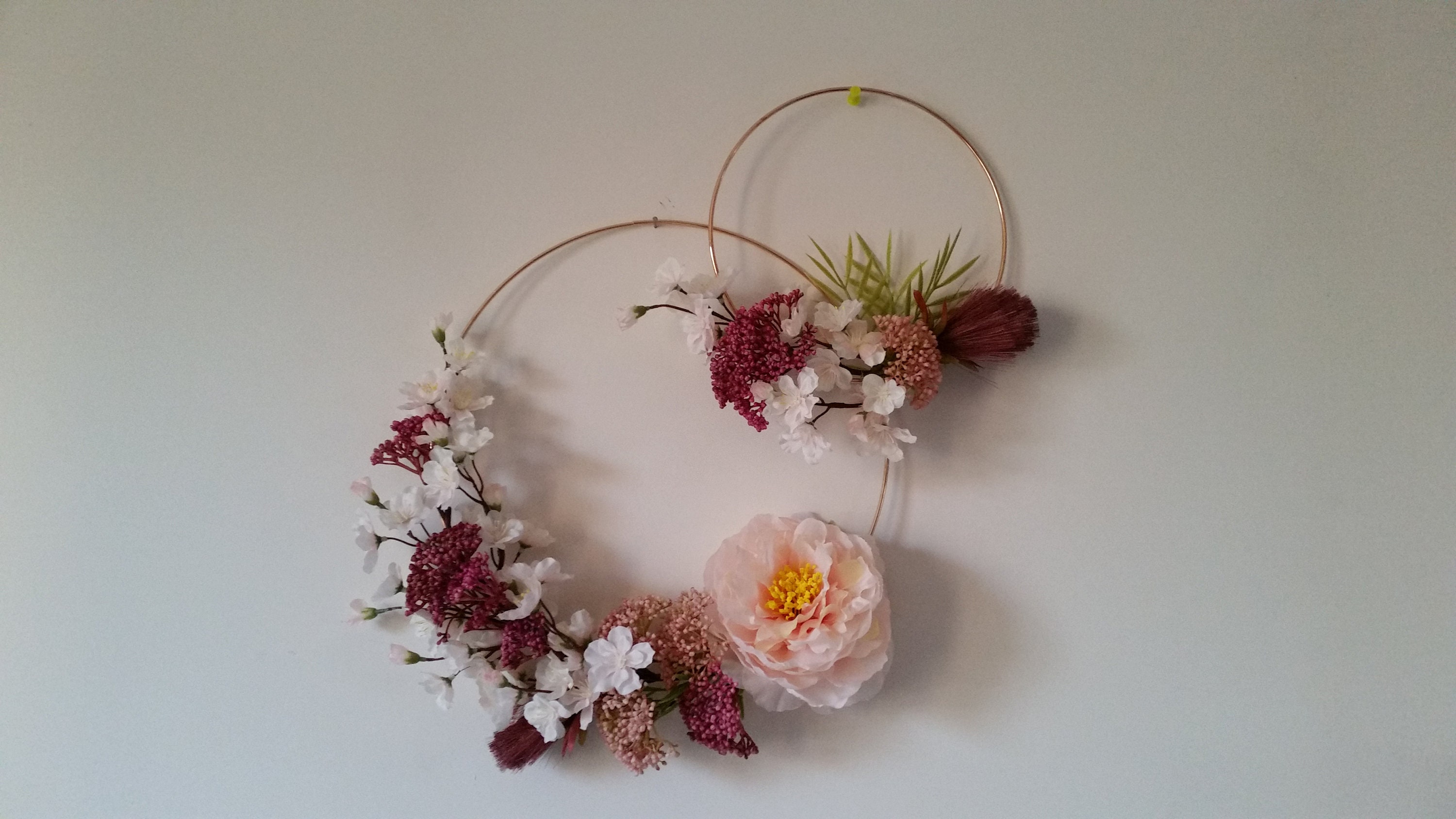 Cercles Fleuris en Métal Doré Fleurs de Cerisiers Branches Berry Cerisier Prune