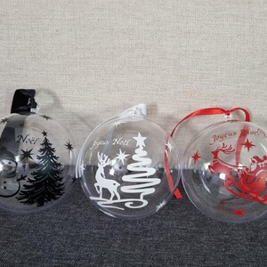 Bolas navideñas rellenables de plexiglás para Navidad realizadas con vinilo permanente y en diferentes colores "BOLAS GRANDES"