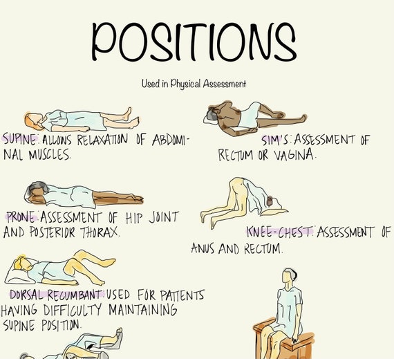 Nursing Positions for Physical Assessment Etsy