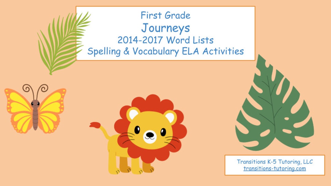 HMH Journeys Grade 1 Spelling Vocabulary - Etsy