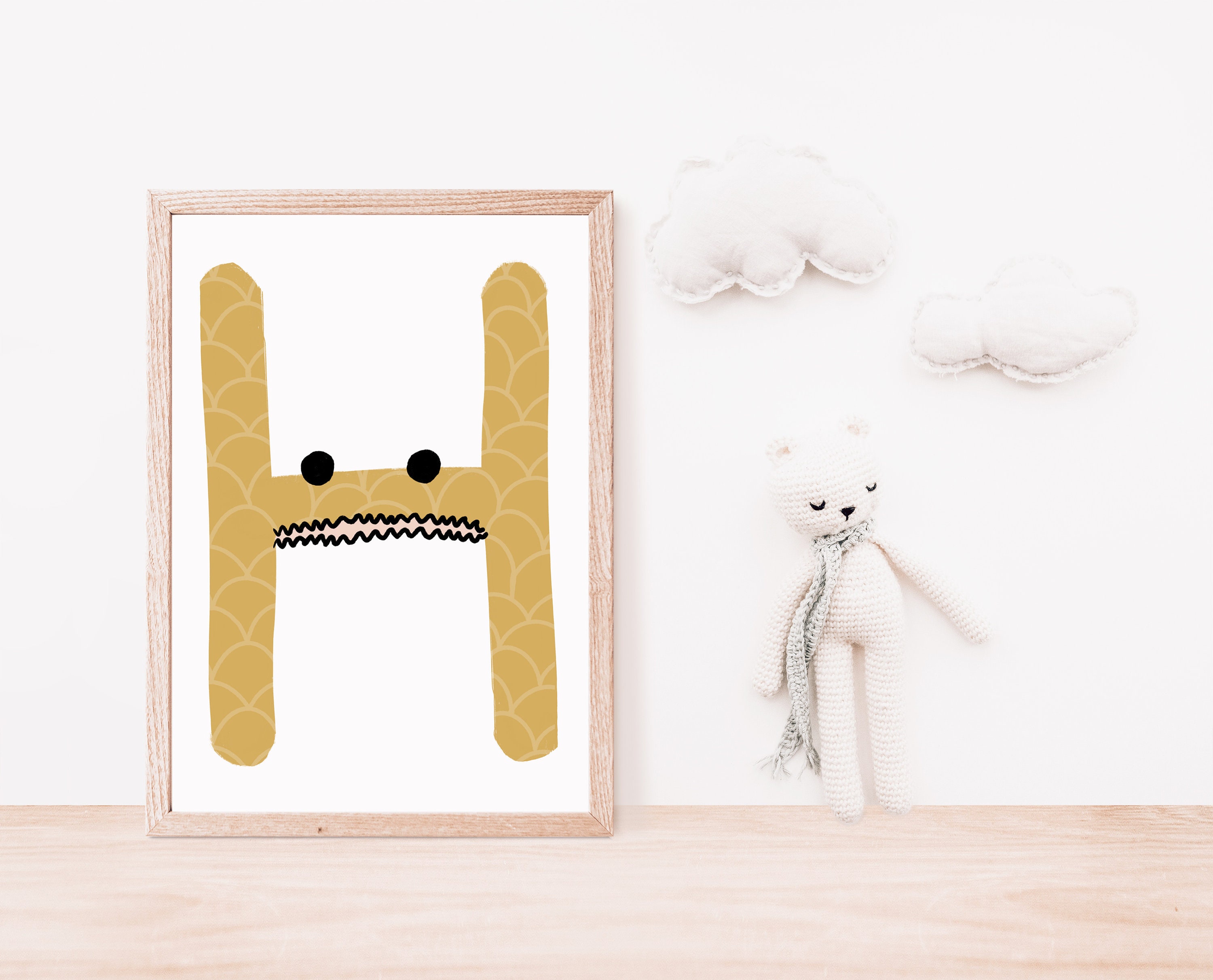 Nursery Wall Art Digital Print Alphabet Letter H Nursery Etsy