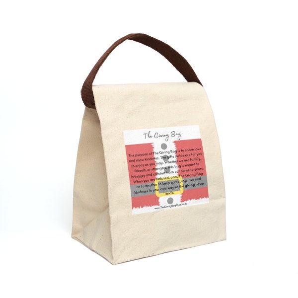 Le sac de cadeau Santa Coat Canvas Lunch Bag avec sangle Pay It Forward Sac réutilisable