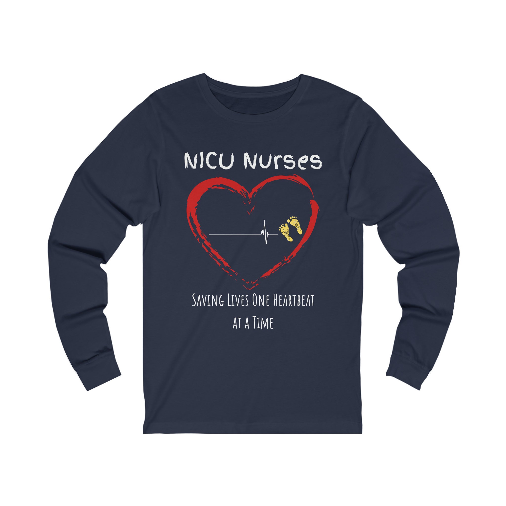 NICU RN Nurse's Day Saving Lives One Heartbeat at a Time Gray Navy ...