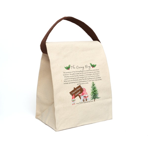 Le sac de cadeaux que vous avez été Jingled Sac à lunch en toile de gnome de vacances de Noël avec sangle Pay It Forward Sac réutilisable