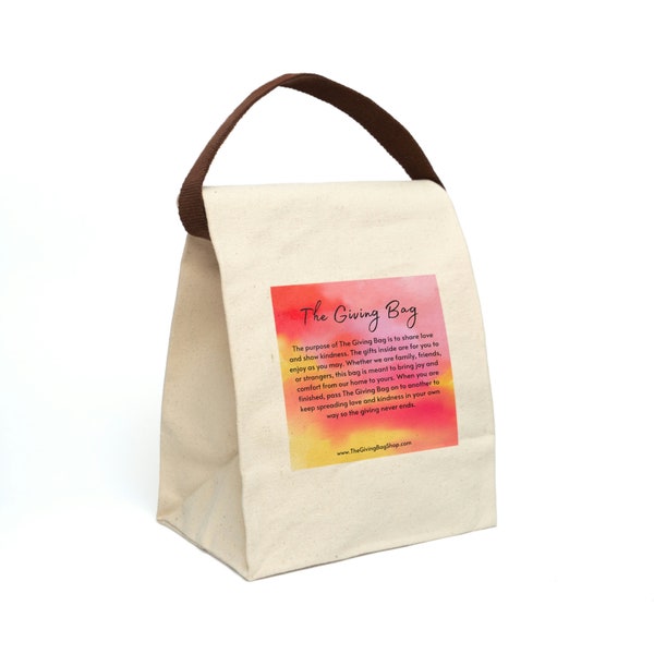 Le sac Giving Sherbet Sunset Sky Canvas Lunch Bag avec sangle Pay It Forward Sac réutilisable