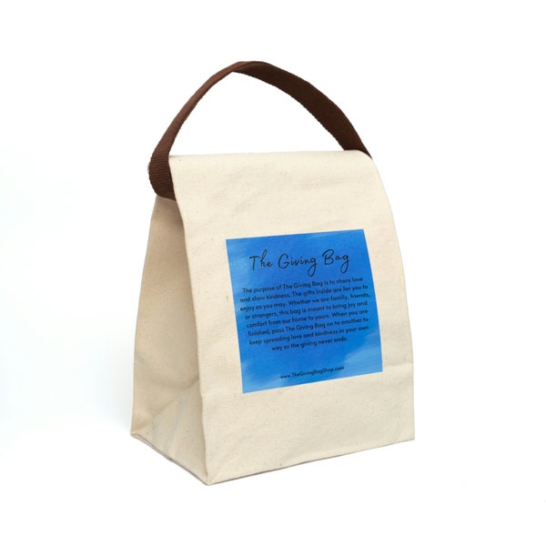 Le sac à lunch en toile bleue avec sangle Sac réutilisable Pay It Forward