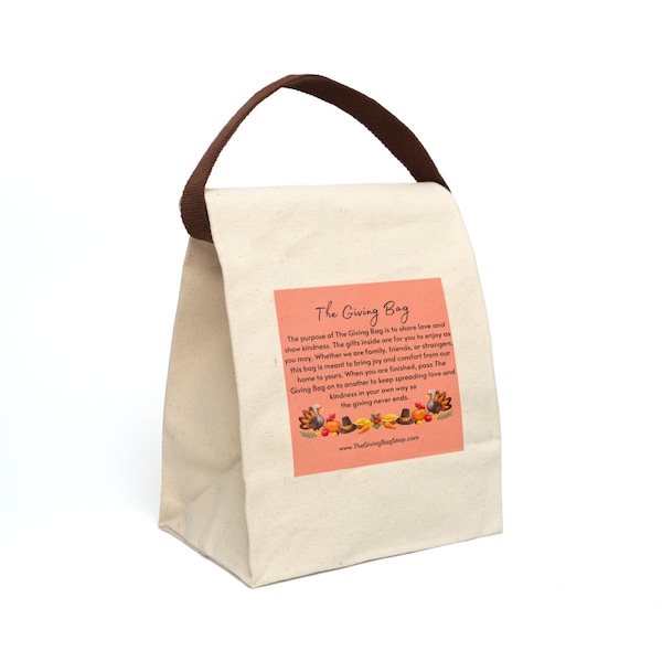 Le sac de cadeaux Sac d’automne Thanksgiving Hostess Sac cadeau Sac à lunch en toile avec sangle Pay It Forward Sac réutilisable