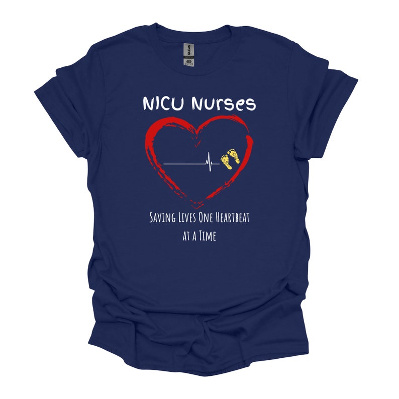 NICU RN Nurse's Day Shirt Saving Lives One Heartbeat at a Time American ...